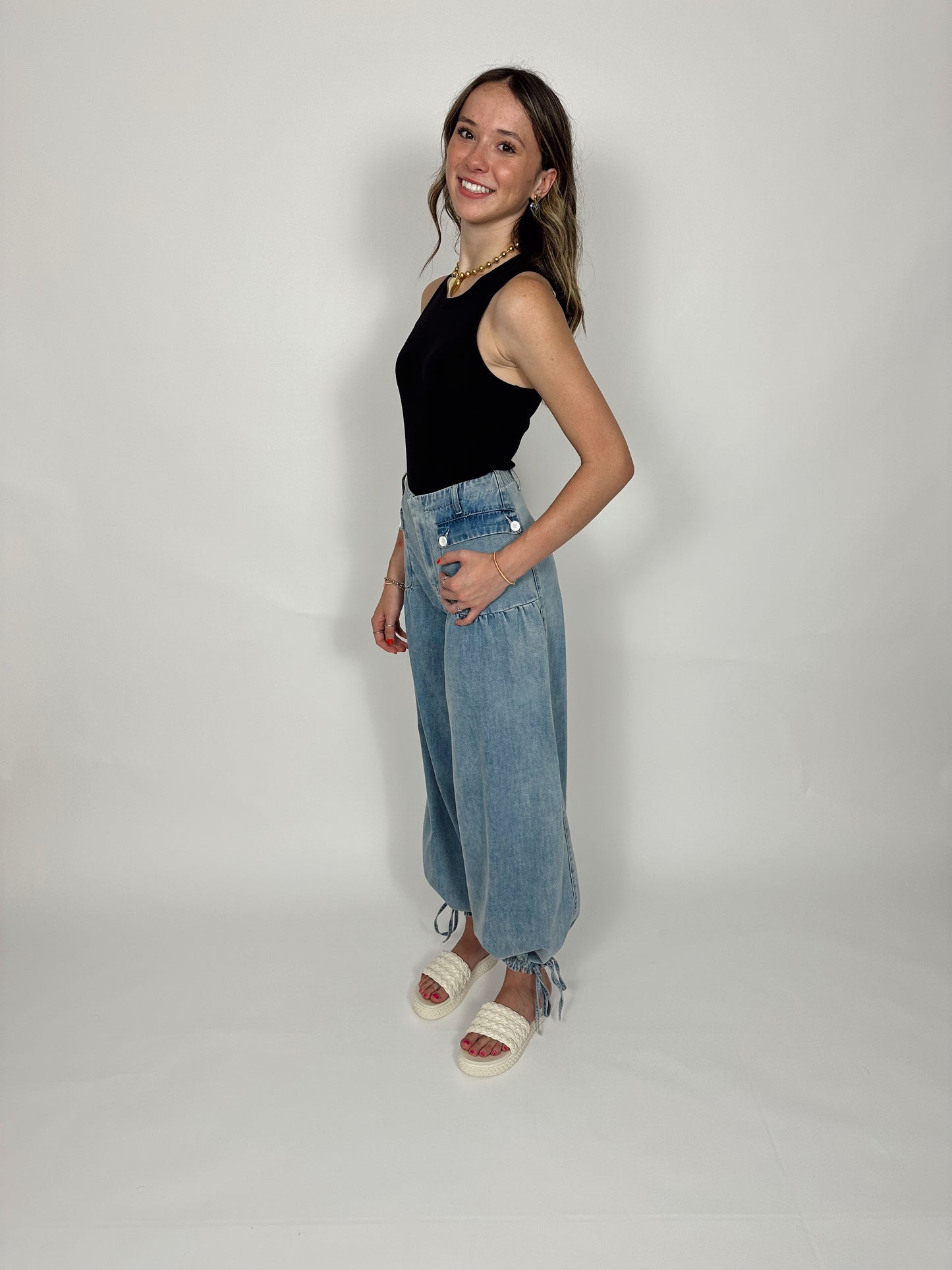 Wide Leg Cinch Pants