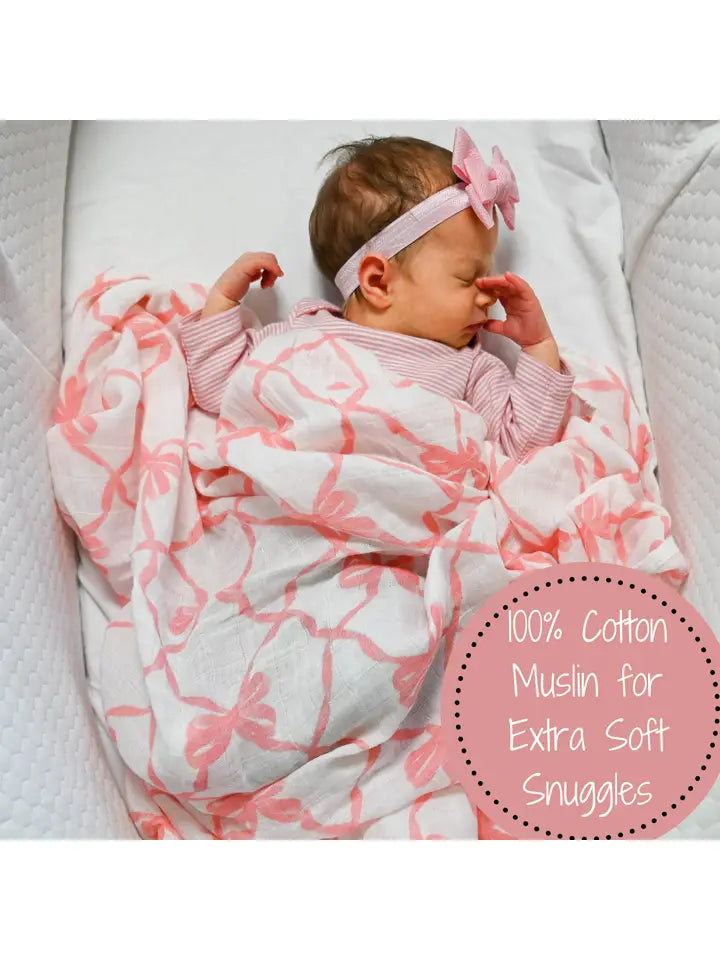 Beautiful Bows Baby Swaddle Blanket