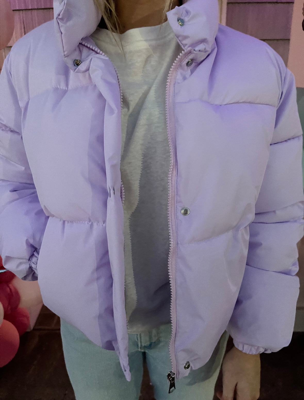 Lavender Cloud Puffer Jacket