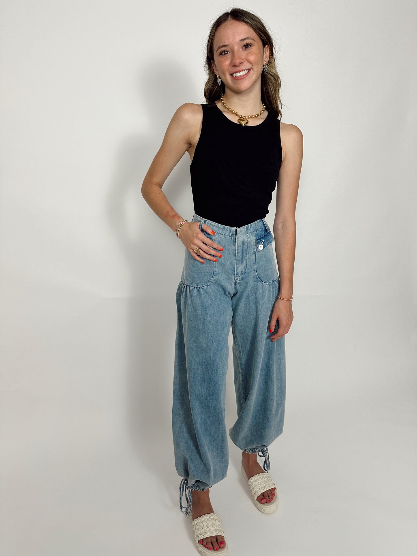 Wide Leg Cinch Pants