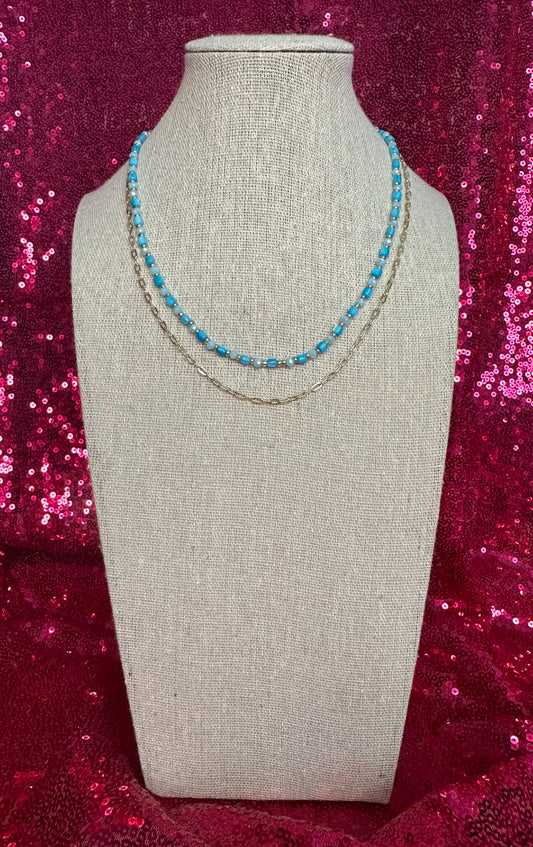 Blue and gold double layer