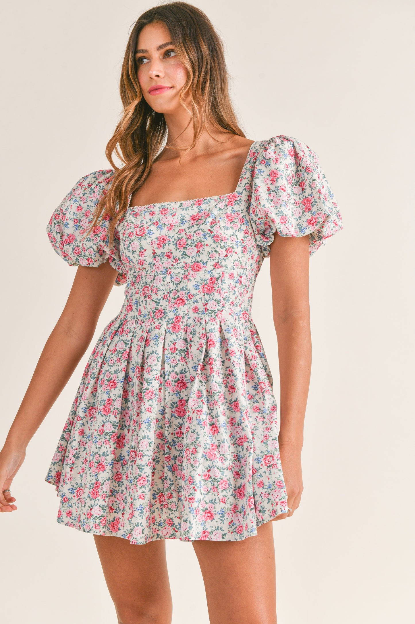 Madeline Puff Sleeve Floral Mini Dress