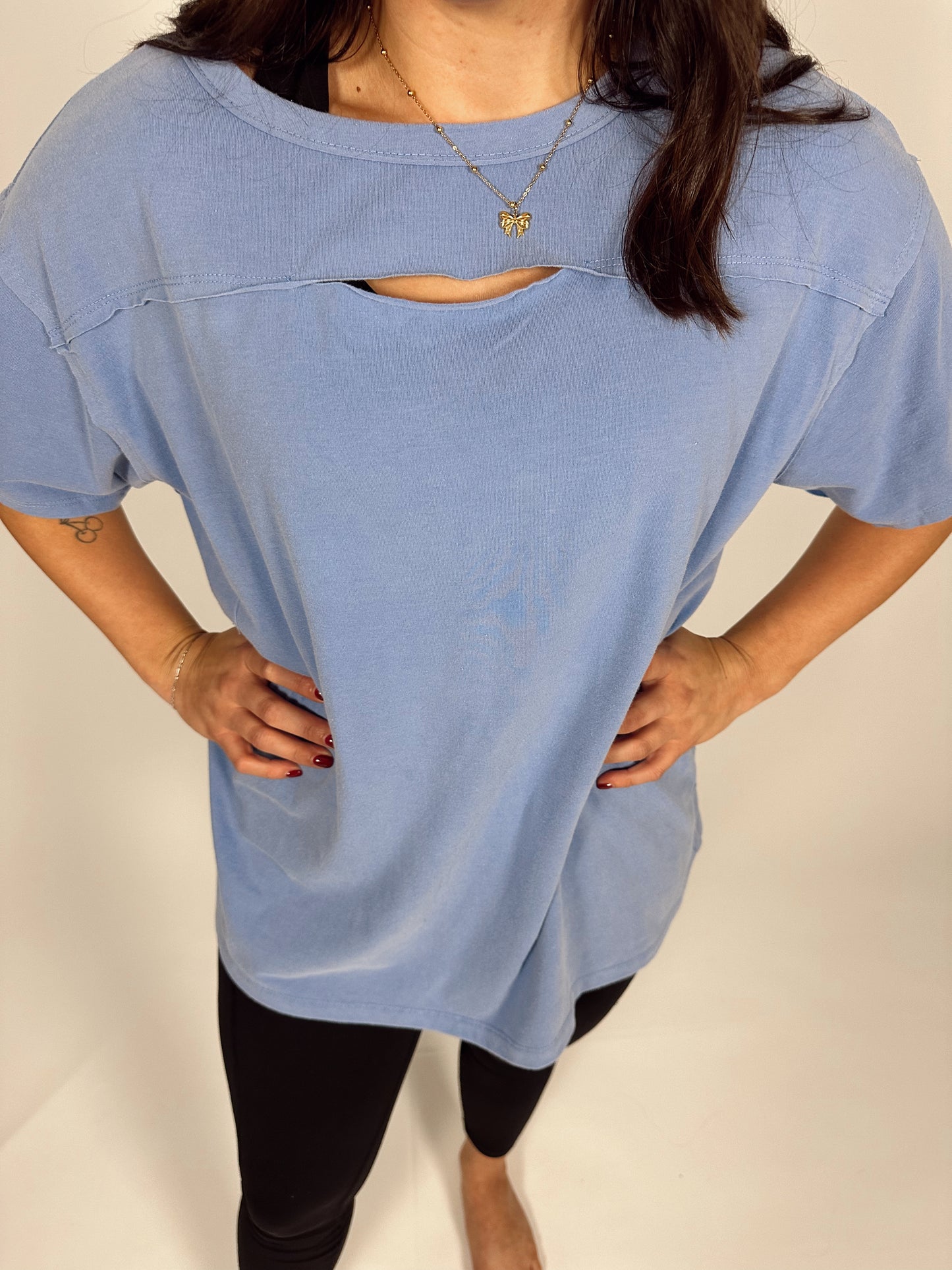 Ice Blue Mineral Washed Top