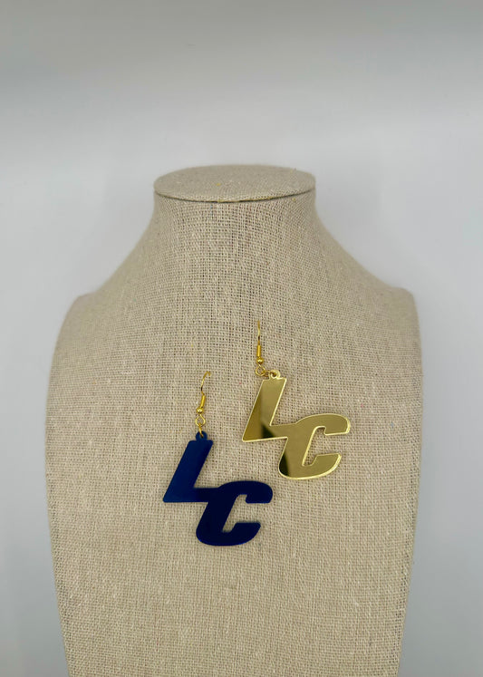 Lake Creek- Navy Blue & Gold Earrings