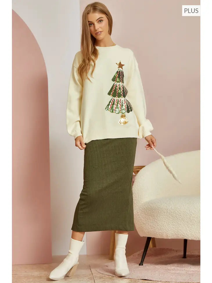 Plus Size Christmas Tree Sweater