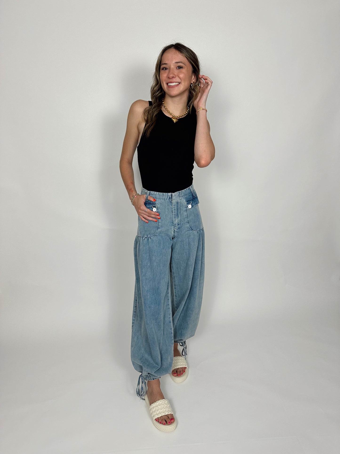 Wide Leg Cinch Pants