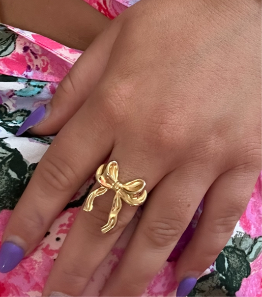 18k Gold Plated Bow Ring