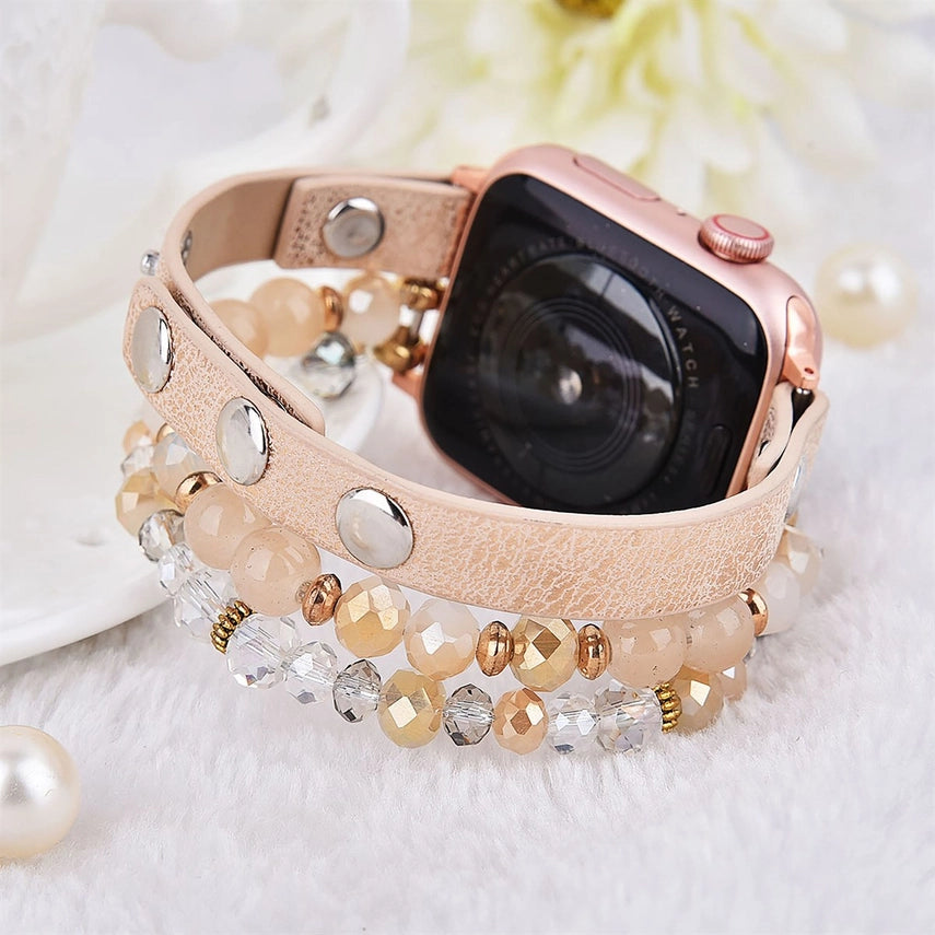 Beaded Smart Watch Band - Elastic Stretch