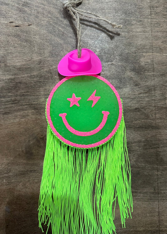 Pink and Green Cowboy Smiley