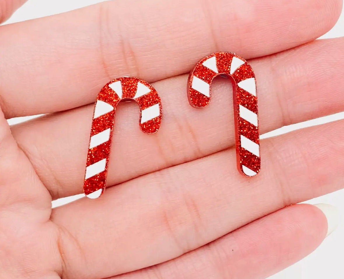 Candy Cane stud earring