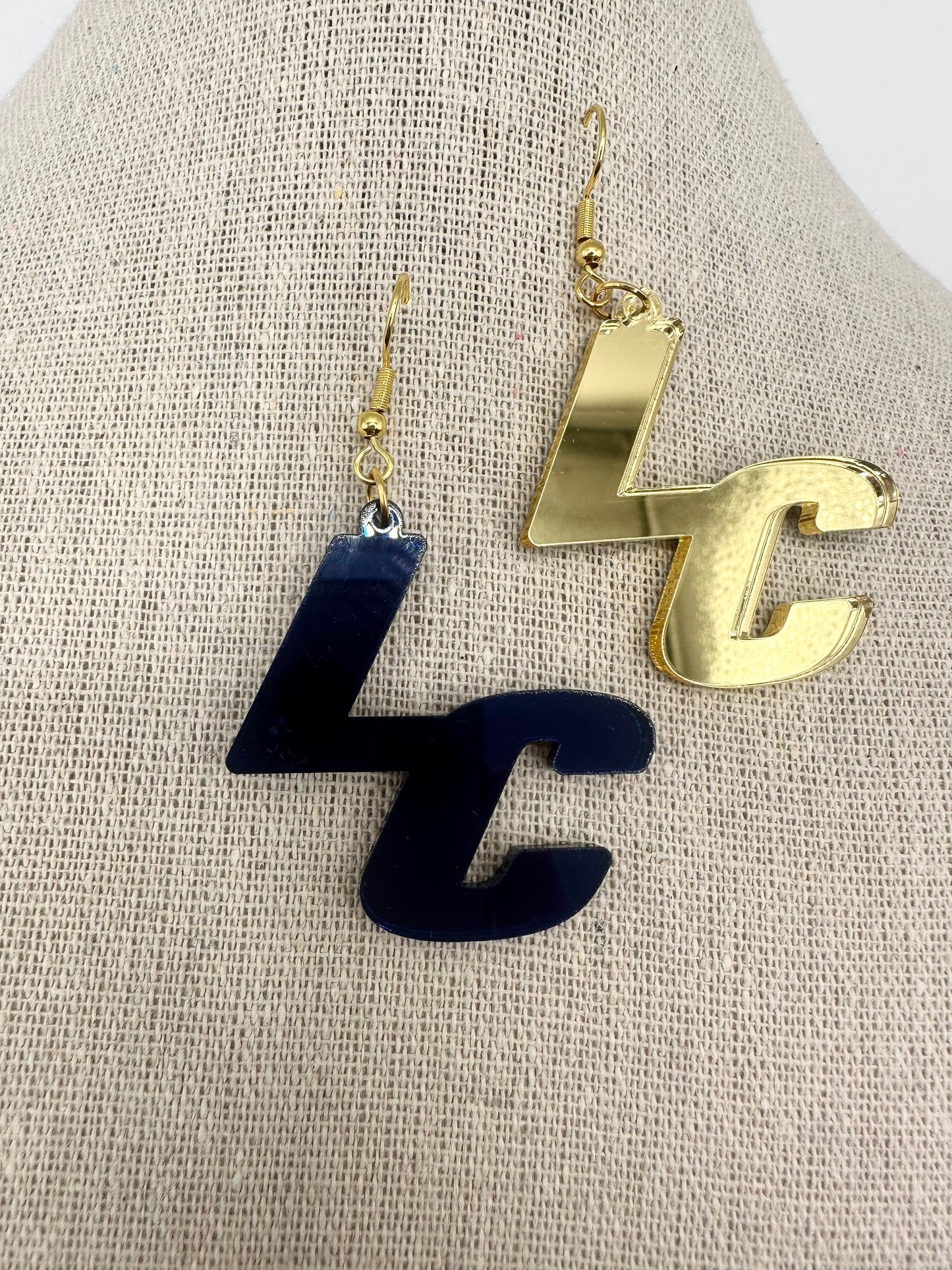 Lake Creek- Navy Blue & Gold Earrings