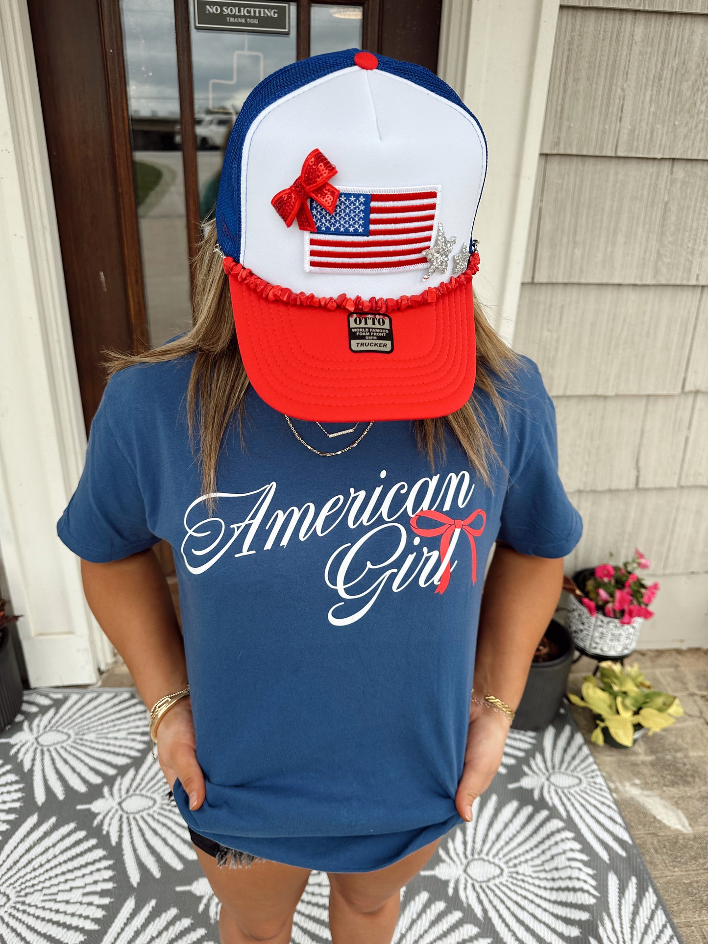 American Girl with Bow Graphic Tee