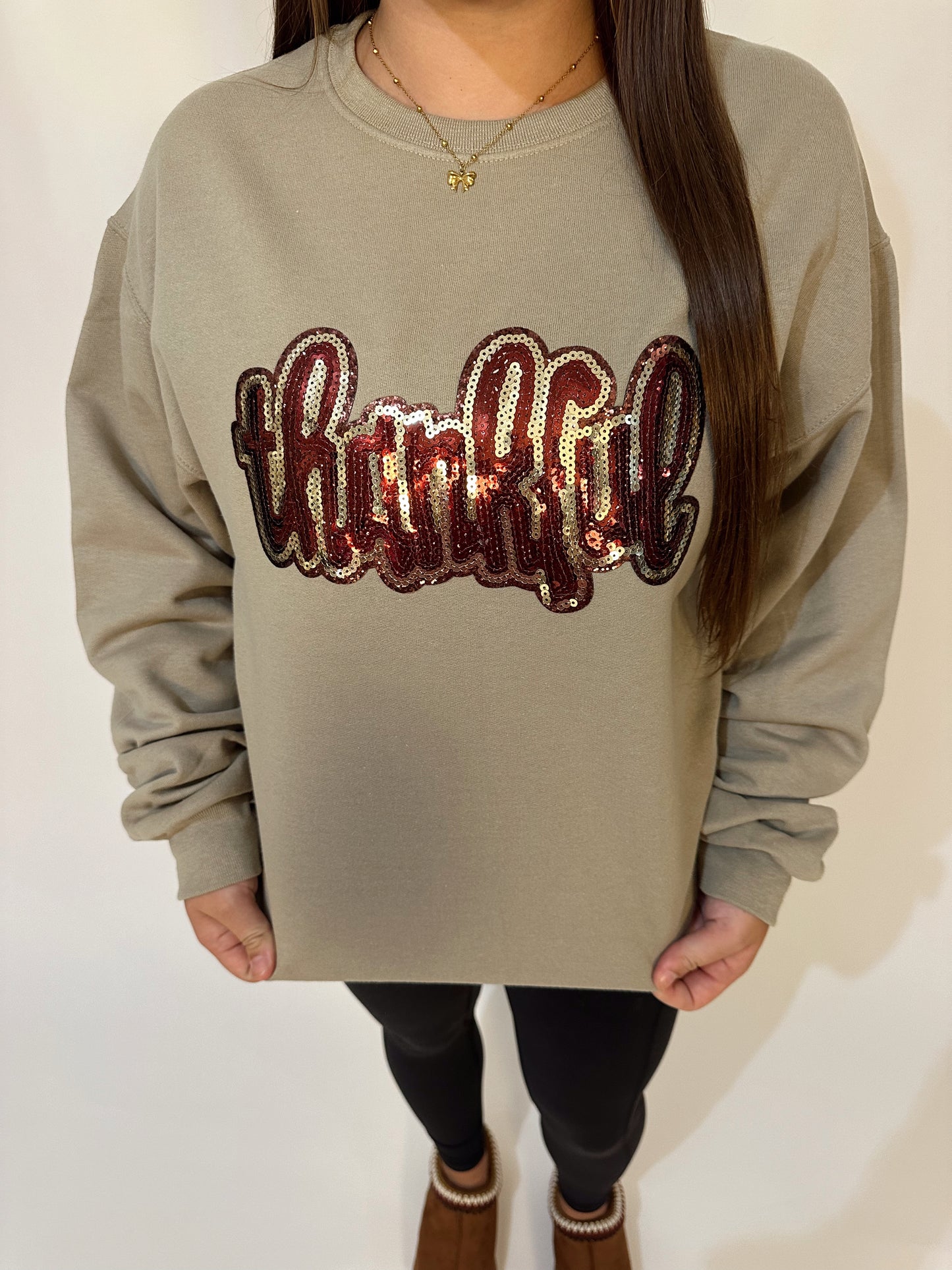 Sequin Thankful Sweatshirt