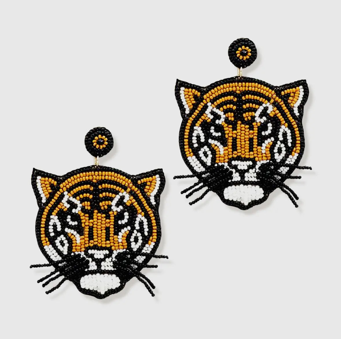 Tiger Beaded Earrings