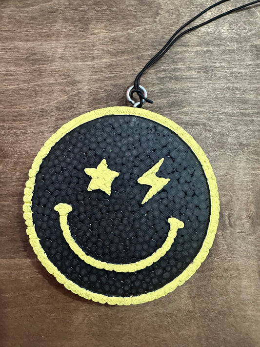 Smiley Face Lightning Bolt - Yellow/Black