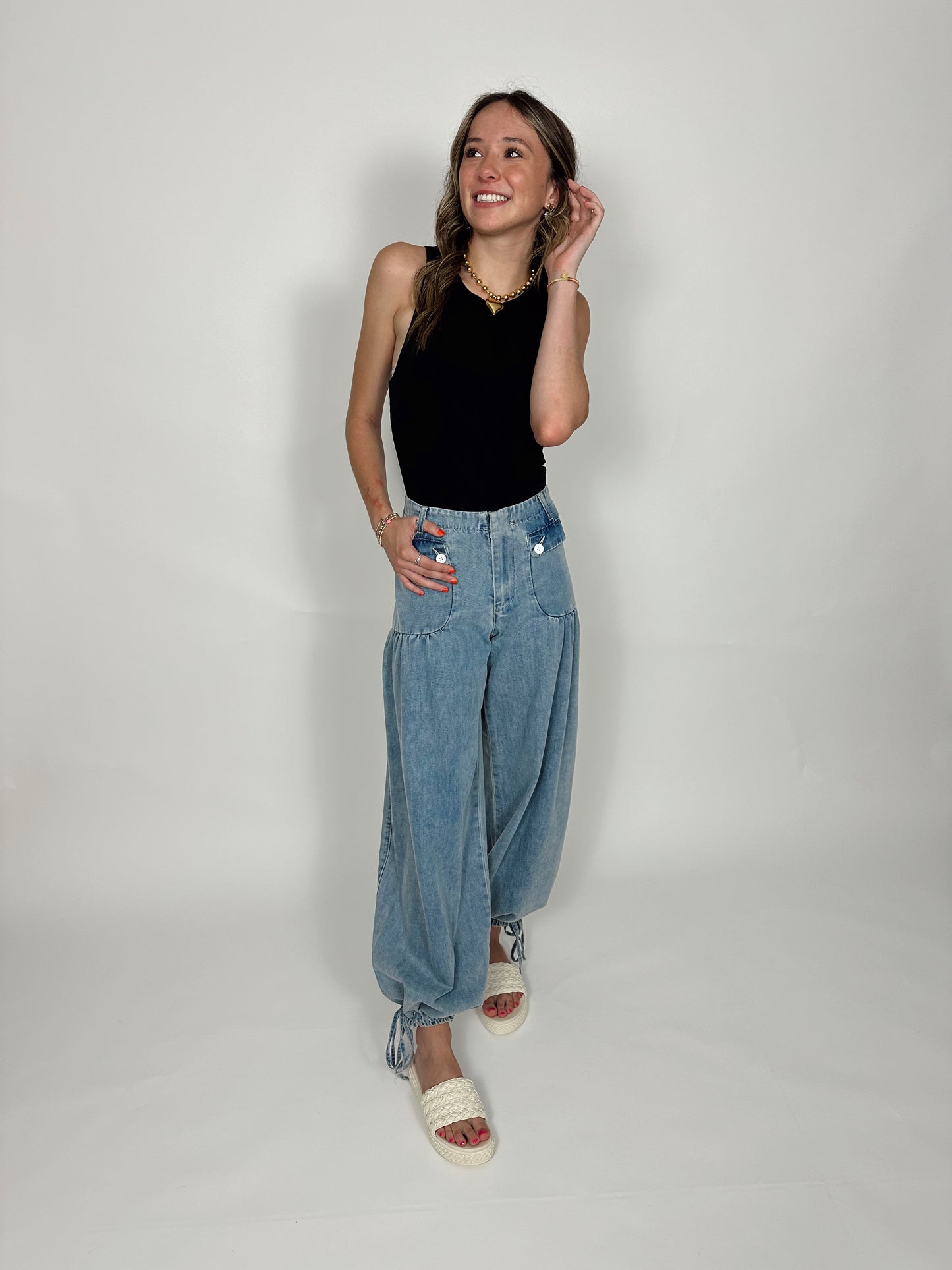 Wide Leg Cinch Pants