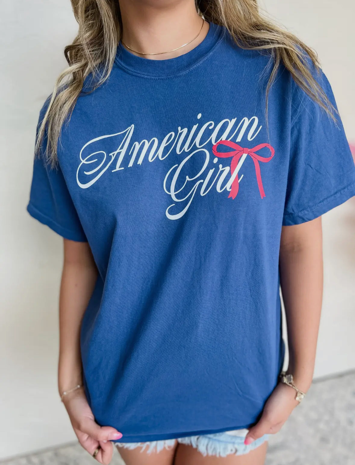 American Girl with Bow Graphic Tee