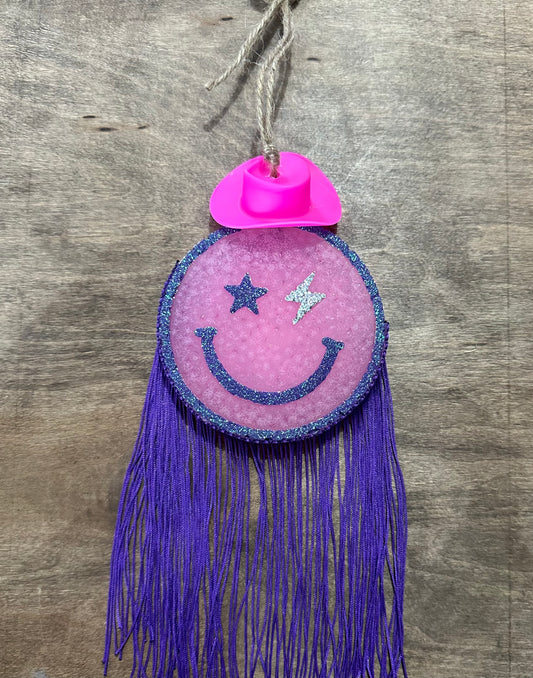Pink and Purple Cowboy Smiley