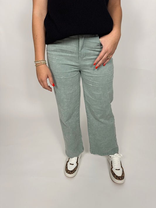 Seafoam Stretchy Straight Leg Jeans