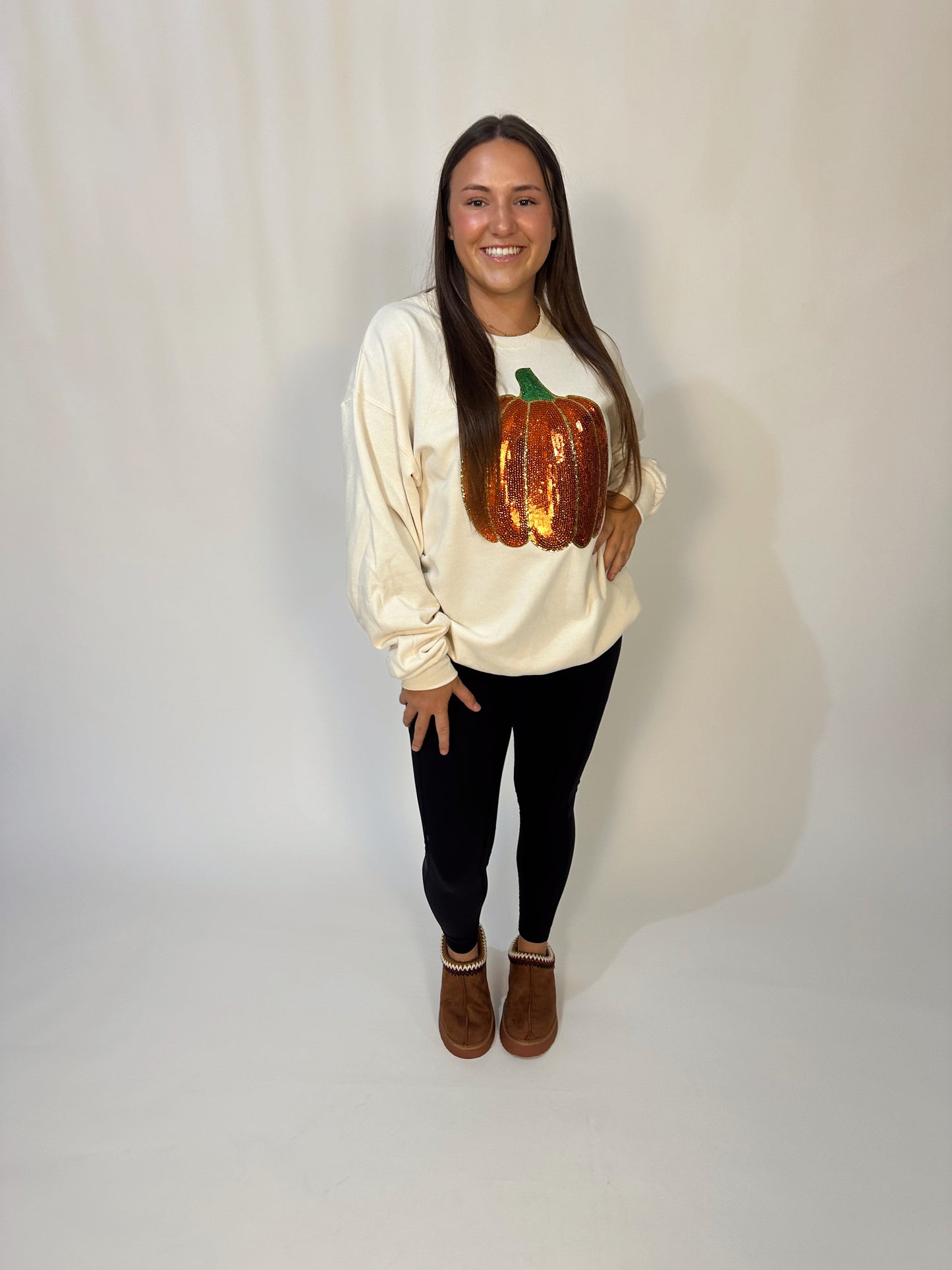 Sequin Pumpkin Sweatshirt