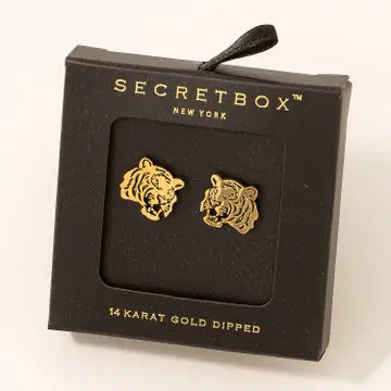 Tiger Head Stud Earrings