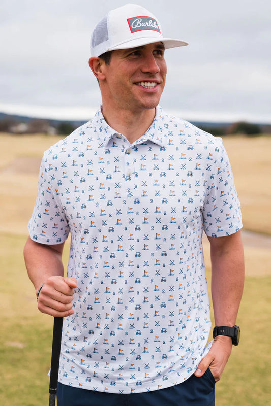 Burlebo Performance Polo - Hole In one White