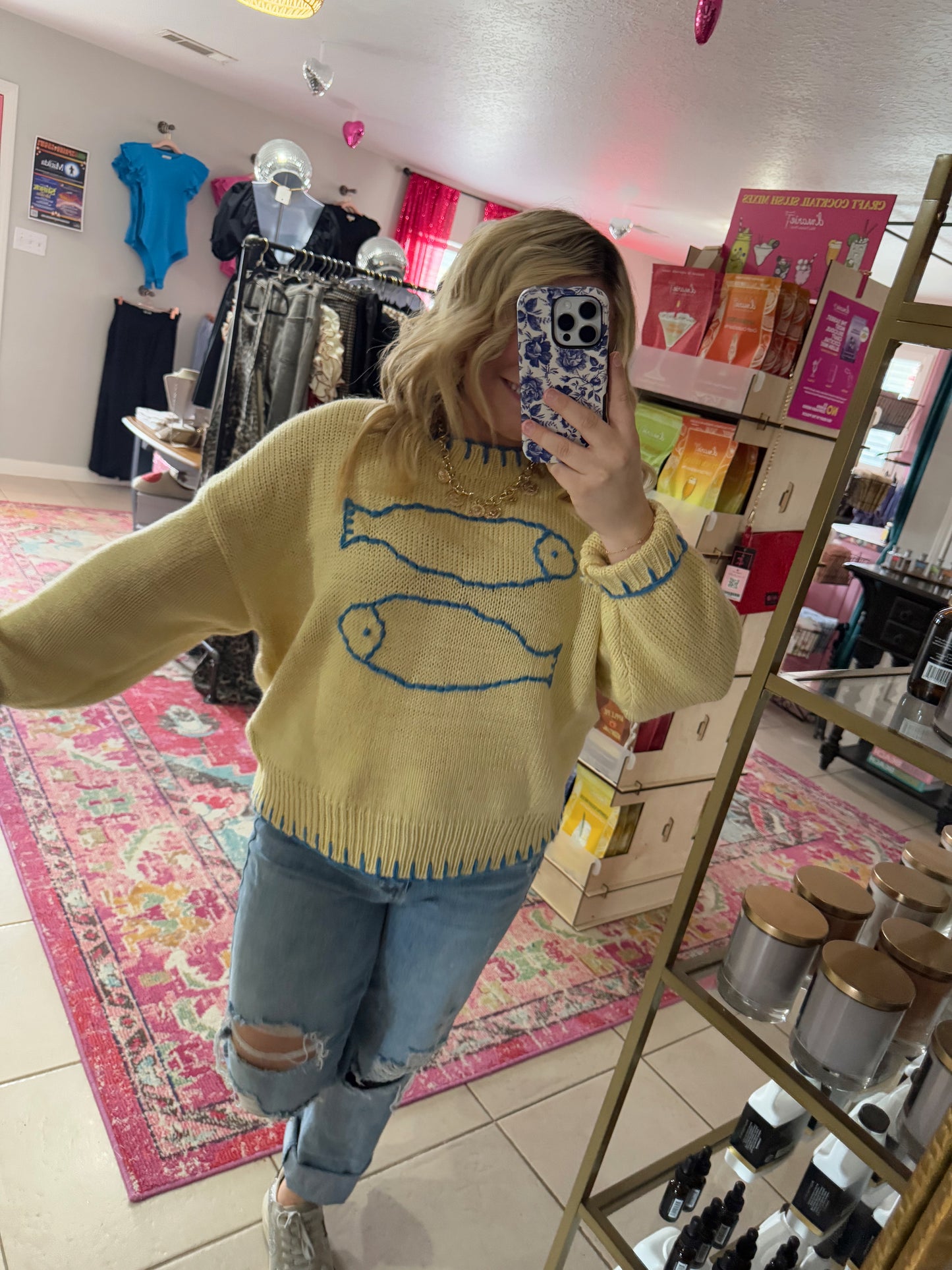 Yellow Fish Sweater