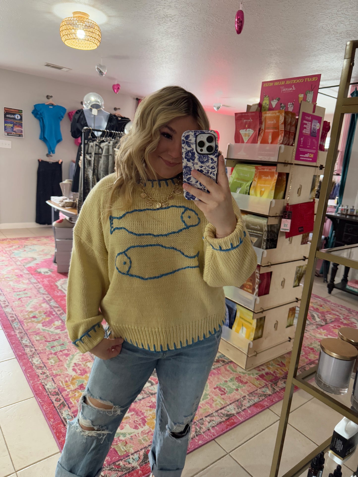 Yellow Fish Sweater