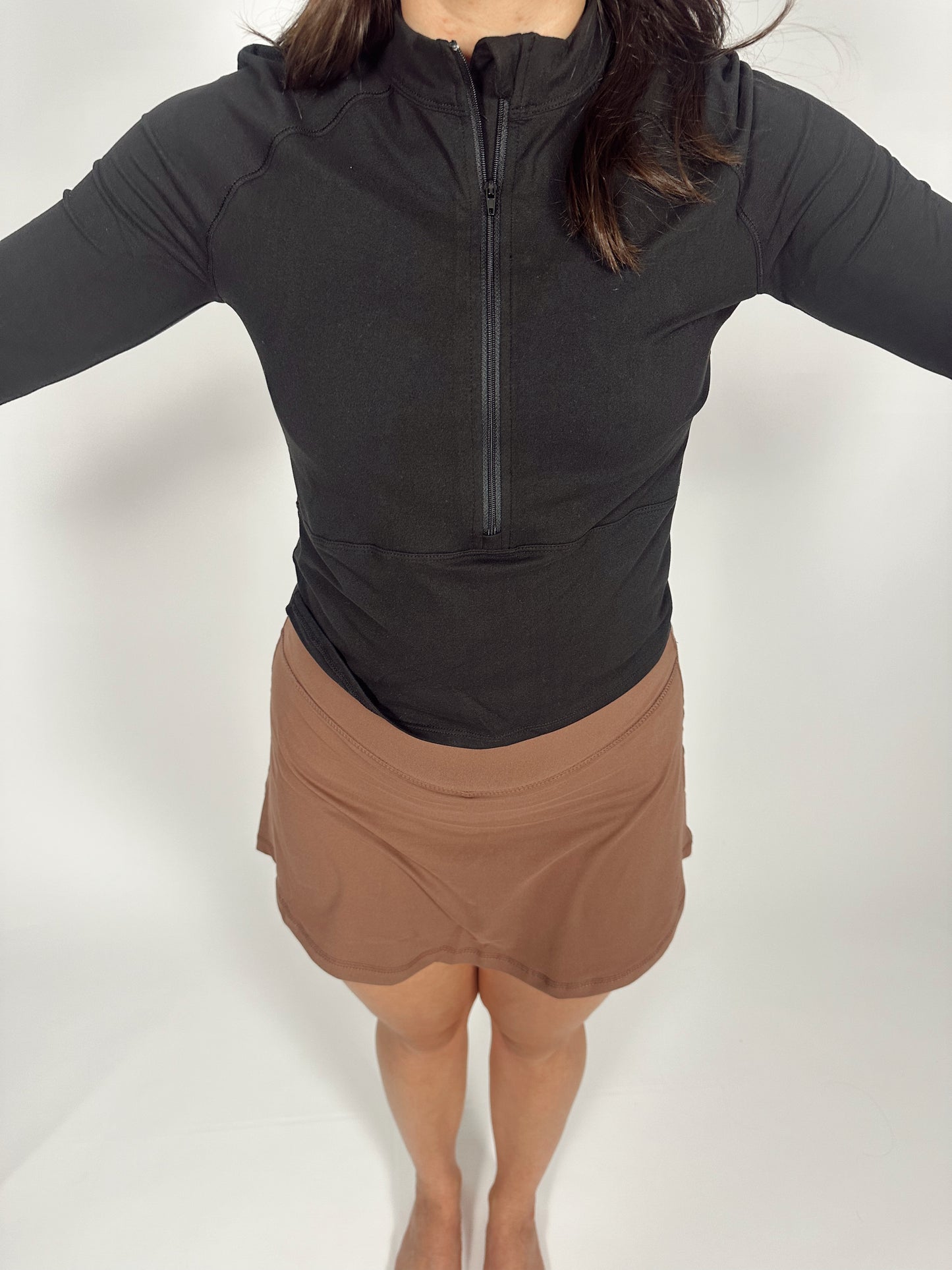 Cropped Compression Half Zip