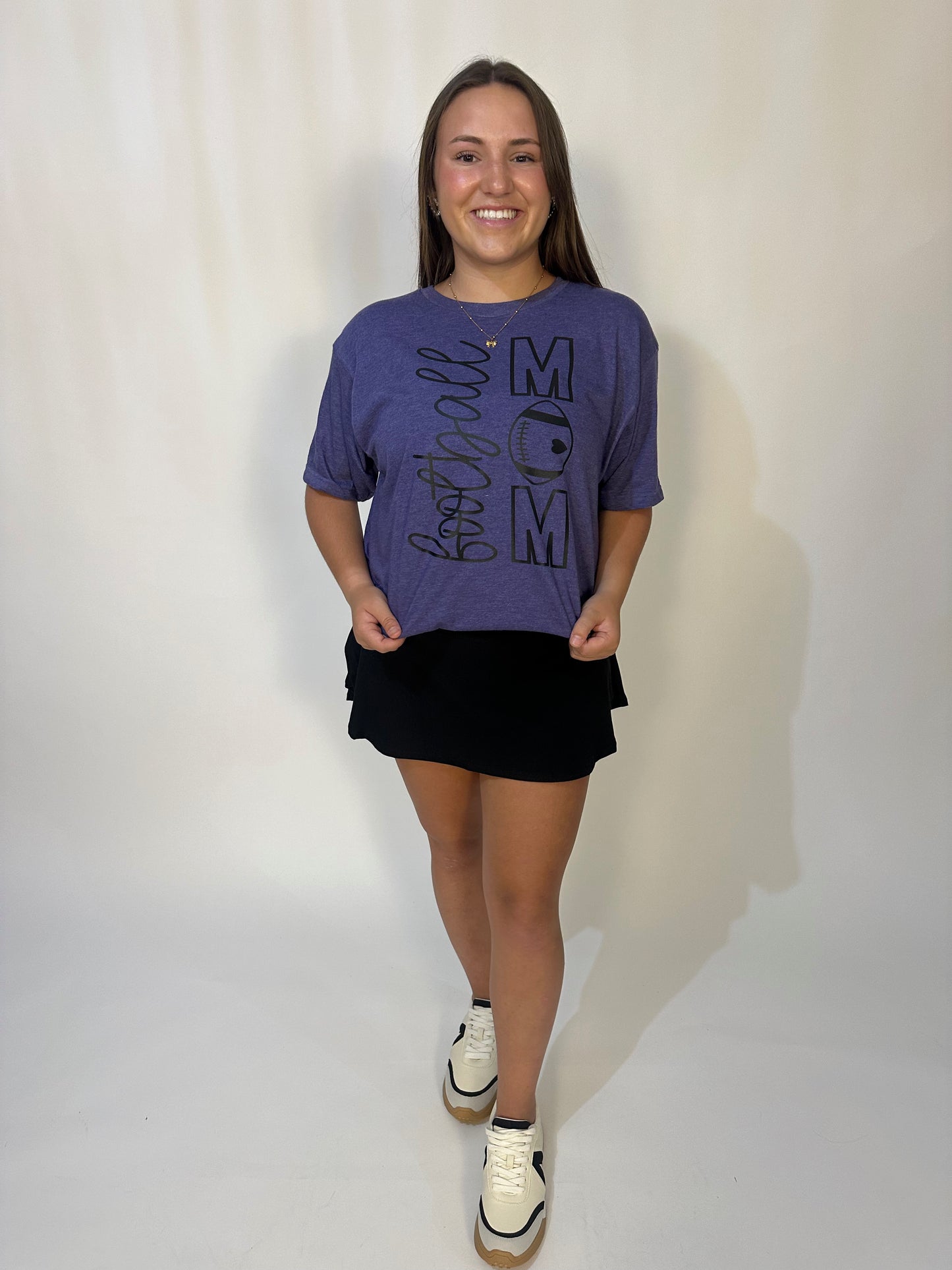 Purple Football Mom Graphic Tee