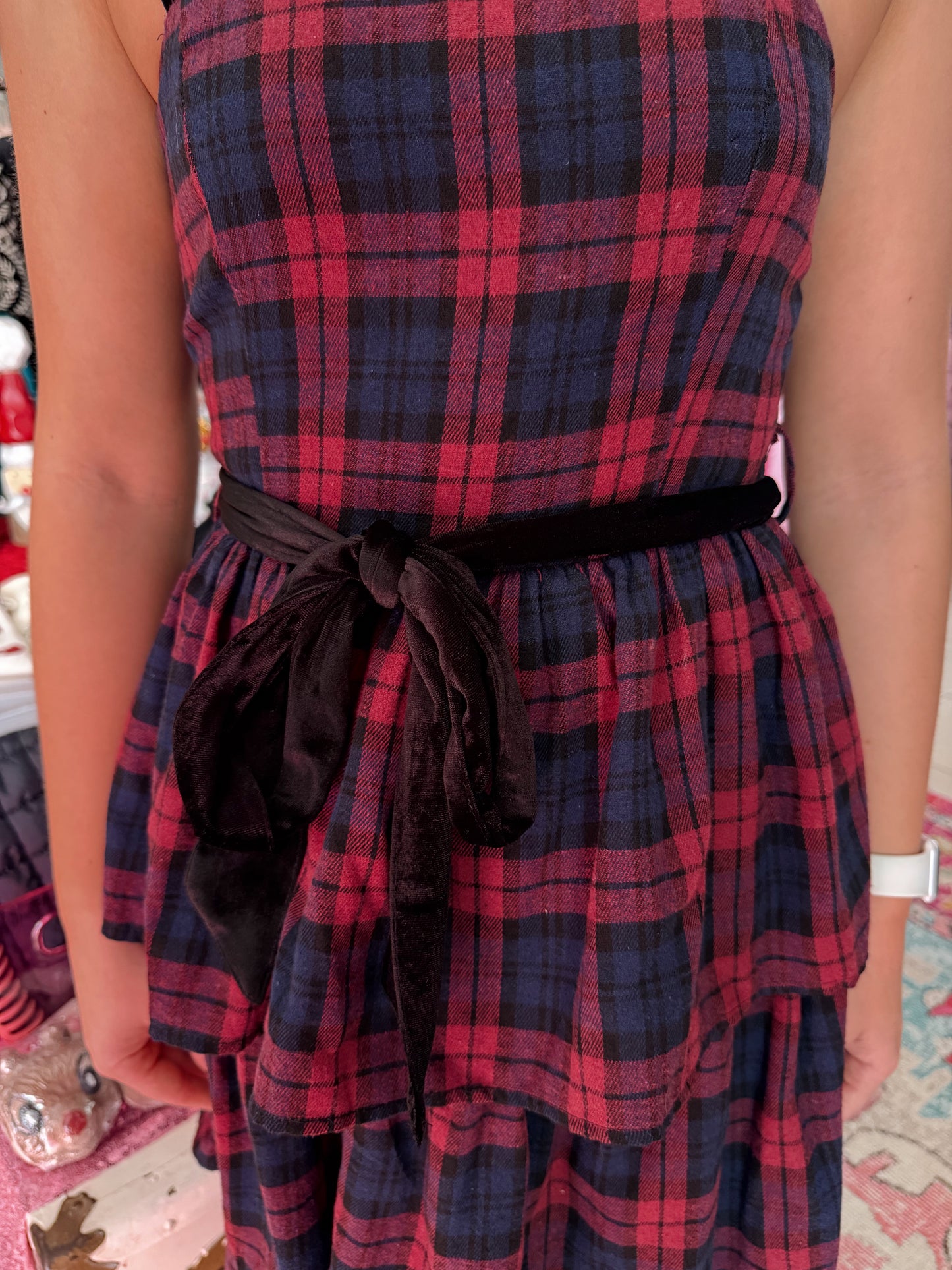 Plaid Flannel Tiered Dress