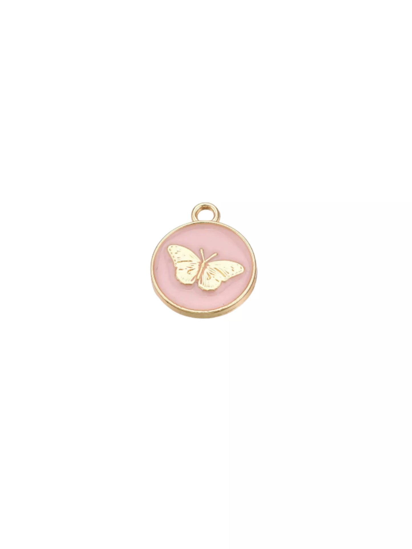 Pink/ Gold Circle Butterfly