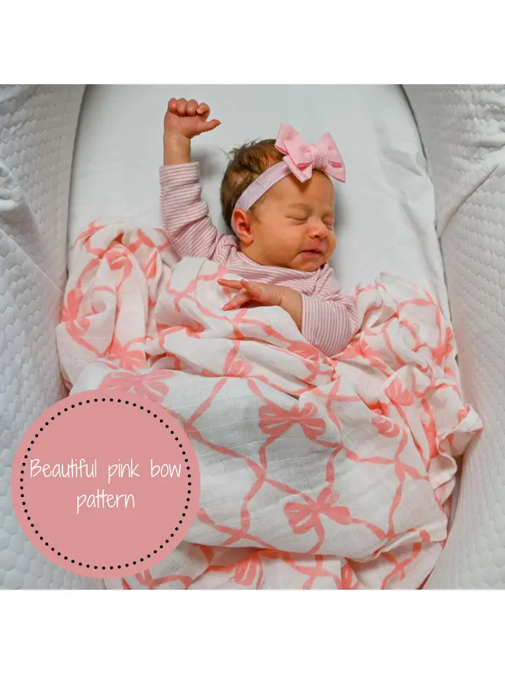 Beautiful Bows Baby Swaddle Blanket