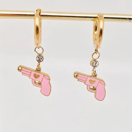 Pink Pistol Earring