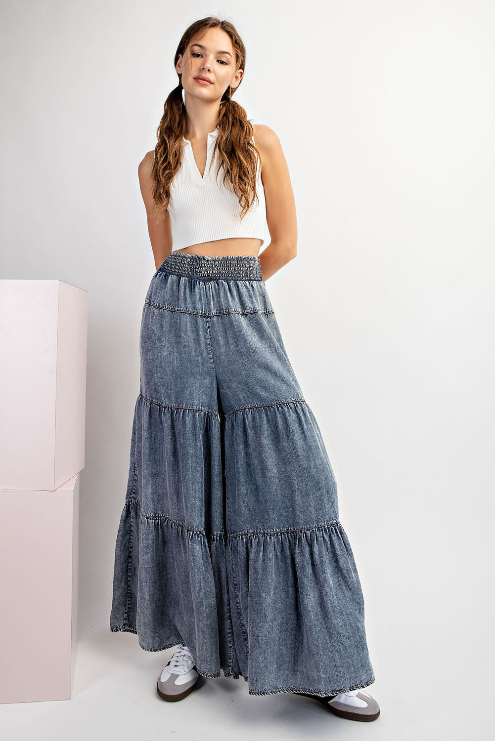 Tiered Wide Leg Pants